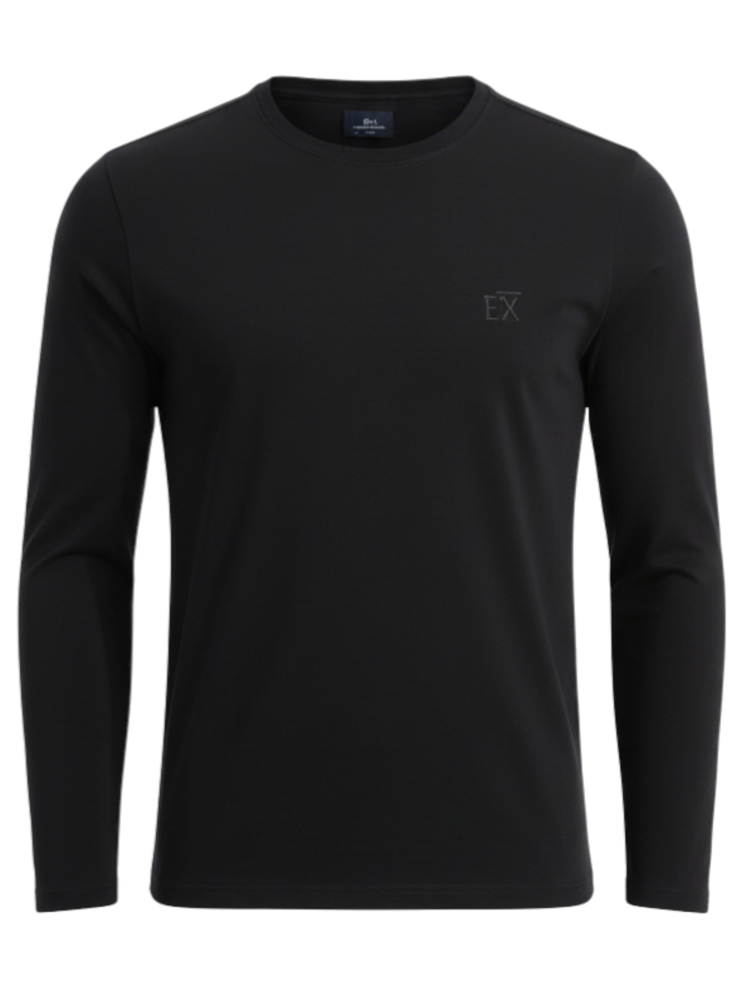 Ombre Shirt 'OM-LSBC-0124' in Zwart: voorkant