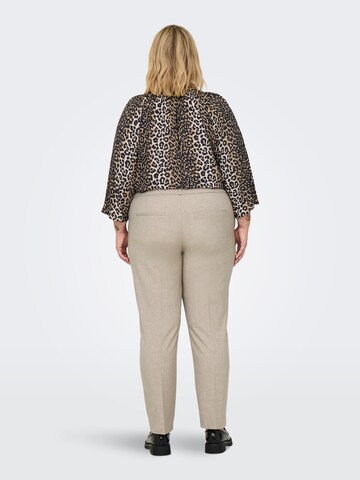 ONLY Carmakoma Slimfit Pressveckad byxa i beige
