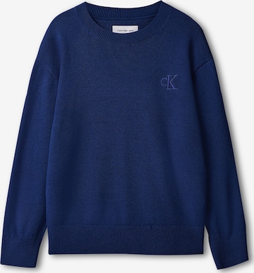 Calvin Klein Jeans Štandardný strih Sveter - Modrá: predná strana