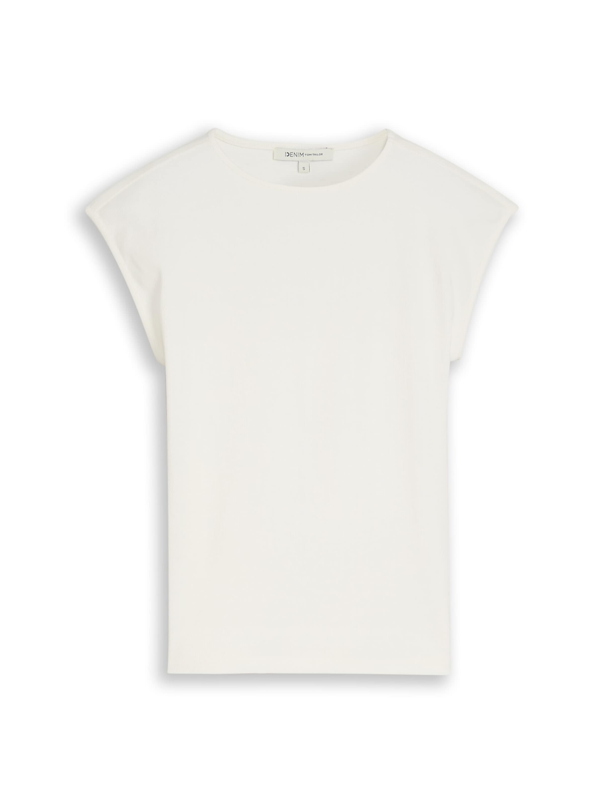 TOM TAILOR DENIM T-Shirt in Weiß: Vorderseite