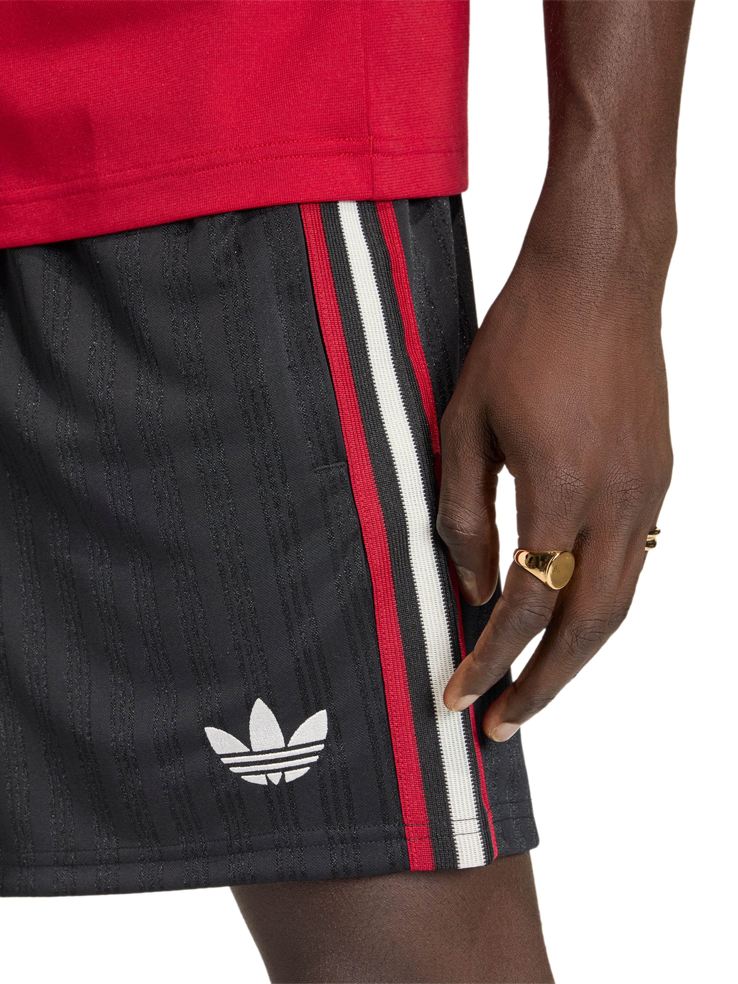 juoda ADIDAS PERFORMANCE Laisvas Sportinės kelnės 'MUFC'