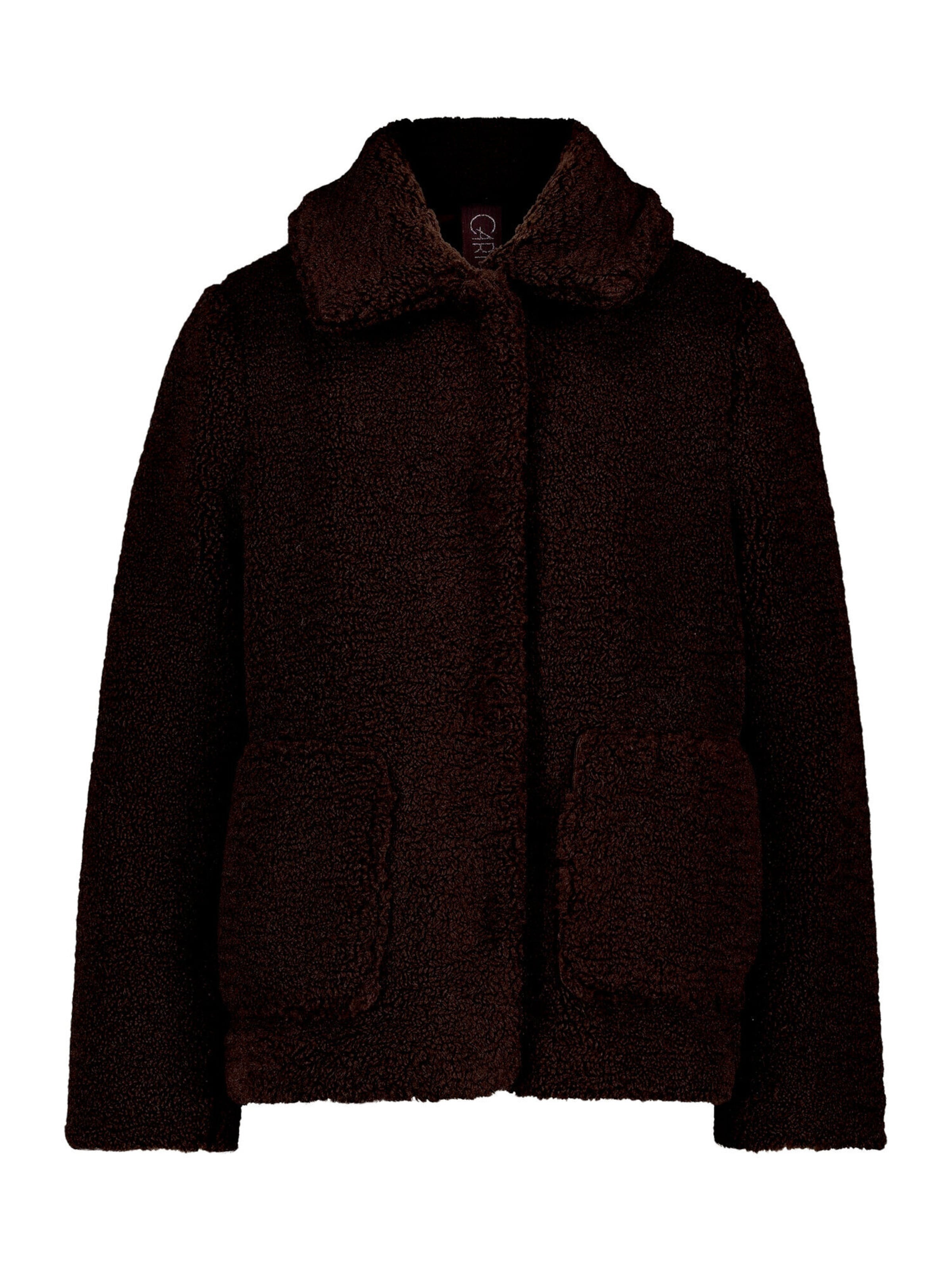 Cartoon Plüschjacke mit Kragen in Braun: Vorderseite