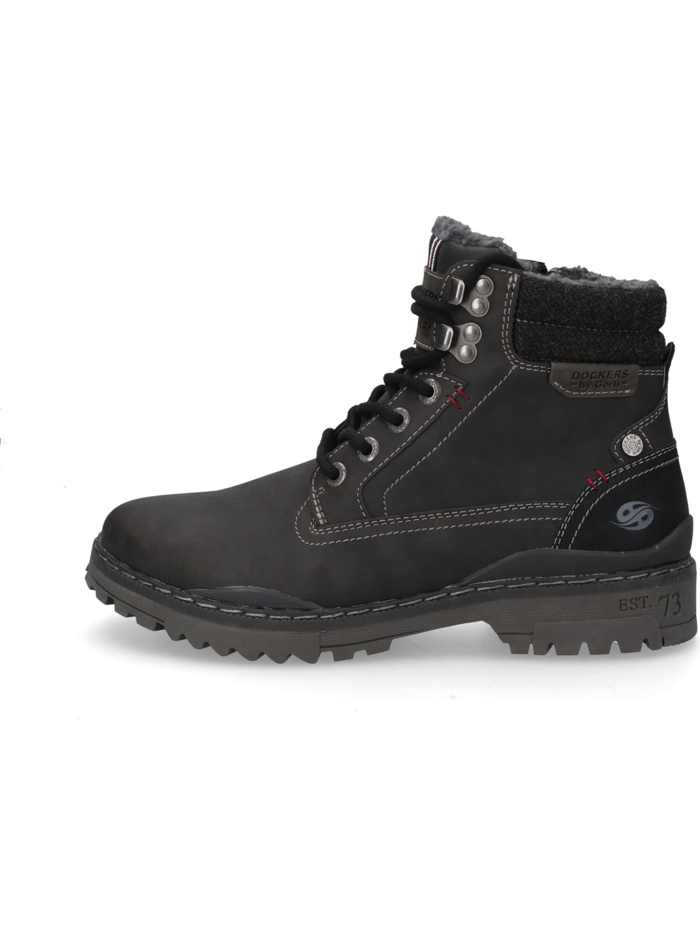 Dockers by Gerli Boots 'Dockers By Gerli Dockers Herren Boots Kunstleder Schwarz' in Black: front