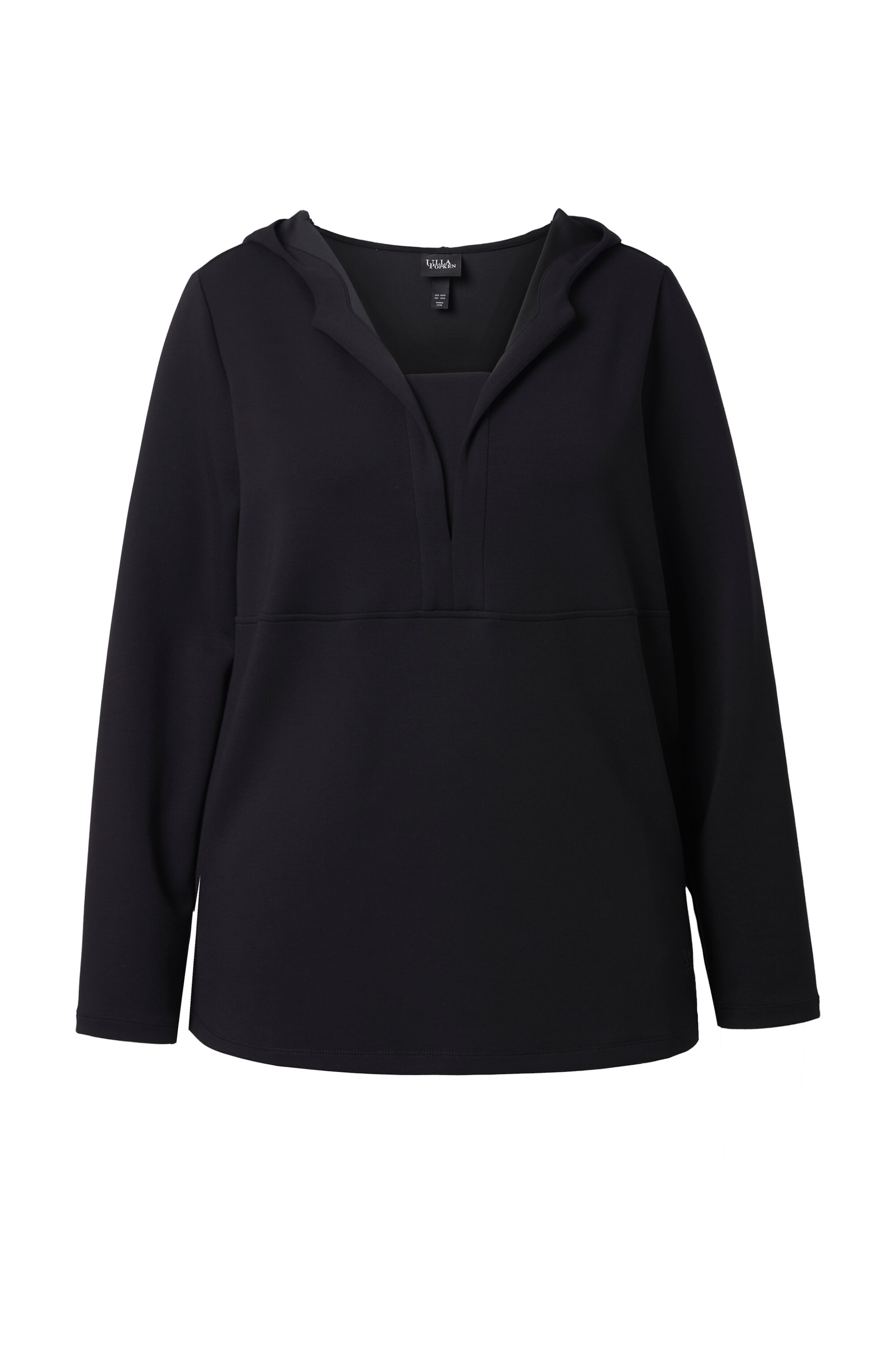 Ulla Popken Sweatshirt in Zwart: voorkant