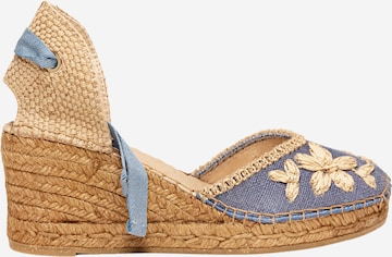 Sandalo 'Alpargata Cuña 7 cm' di Alhamas in blu: frontale