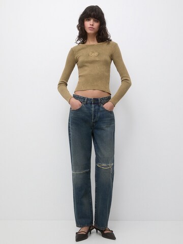 Wide leg Jeans de la Pull&Bear pe albastru