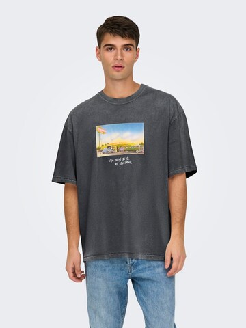 Tricou 'ONSDEVIN' de la Only & Sons pe negru: față