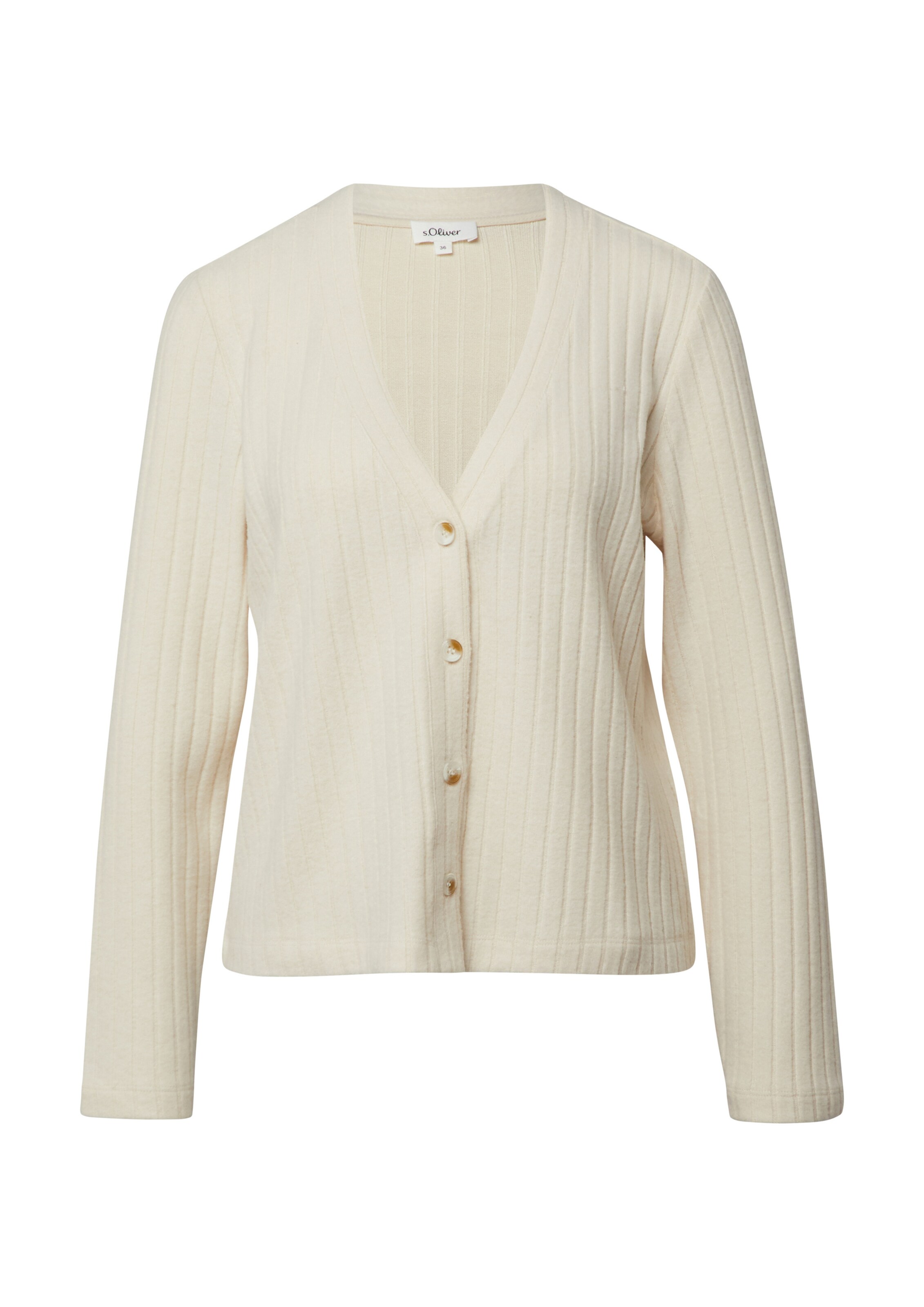 s.Oliver Knit Cardigan in Beige: front