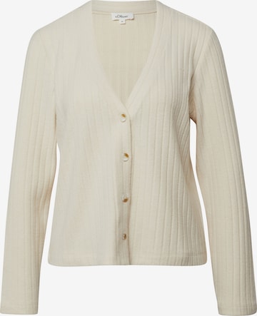 s.Oliver Gebreid vest in Beige: voorkant