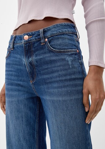 QS Wide Leg Jeans in Blau