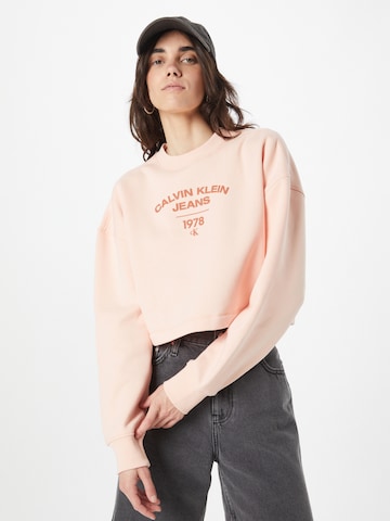 Calvin Klein Jeans Collegepaita värissä vaaleanpunainen: edessä