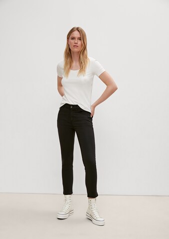 comma casual identity Skinny Hose in Schwarz