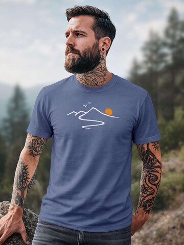 Neverless Shirt 'Mountain Trail'‌‌‌‌ in Blau