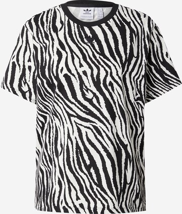 ADIDAS ORIGINALS - Camisa 'Allover Zebra Animal Print Essentials' em preto: frente