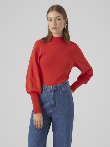 Pull-over 'HOLLY KARIS' VERO MODA en rouge : devant