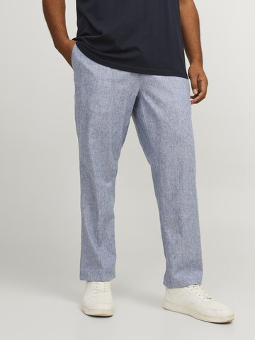 Jack & Jones Plus Tapered Trousers in Blue: front