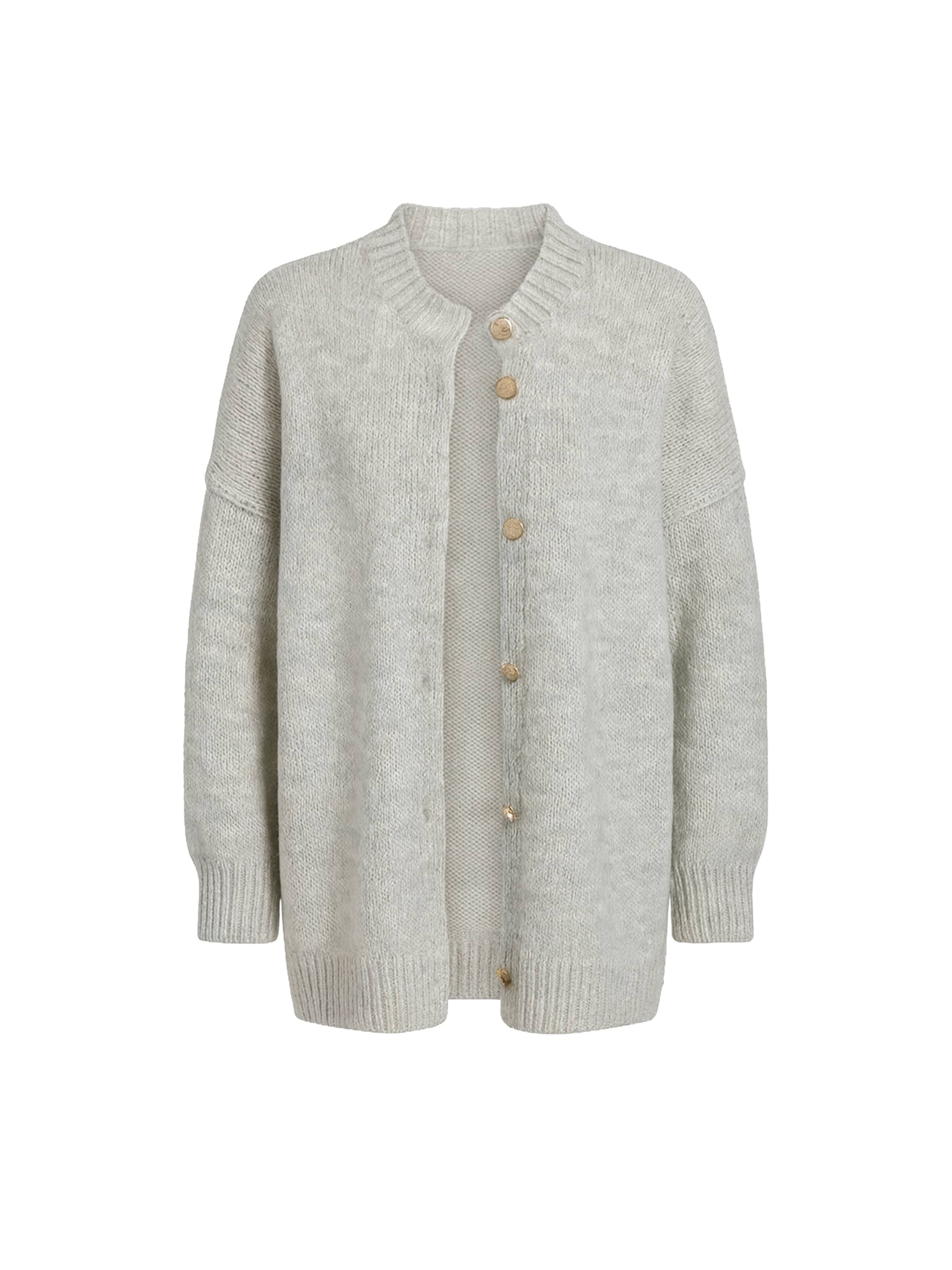 Elara Strickjacke in Grau: Vorderseite