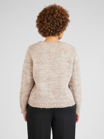 PIECES Curve Pullover 'NOMANA' in Braun