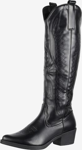 Bottes de cowboy Elara en noir : devant