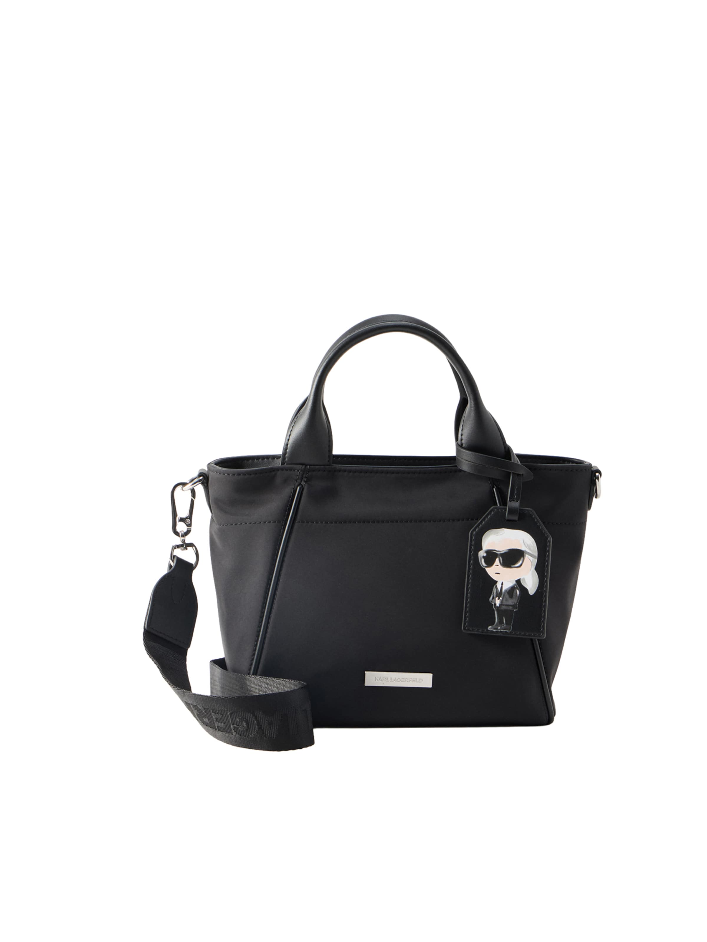 Karl Lagerfeld - Bolso de mano 'IKON' en negro: frente