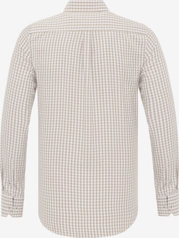 DENIM CULTURE Regular fit Button Up Shirt 'TONEY' in Beige