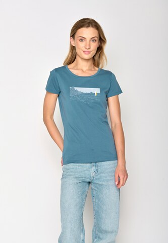 Maglietta 'Nature Set Sail' di GREENBOMB in blu: frontale