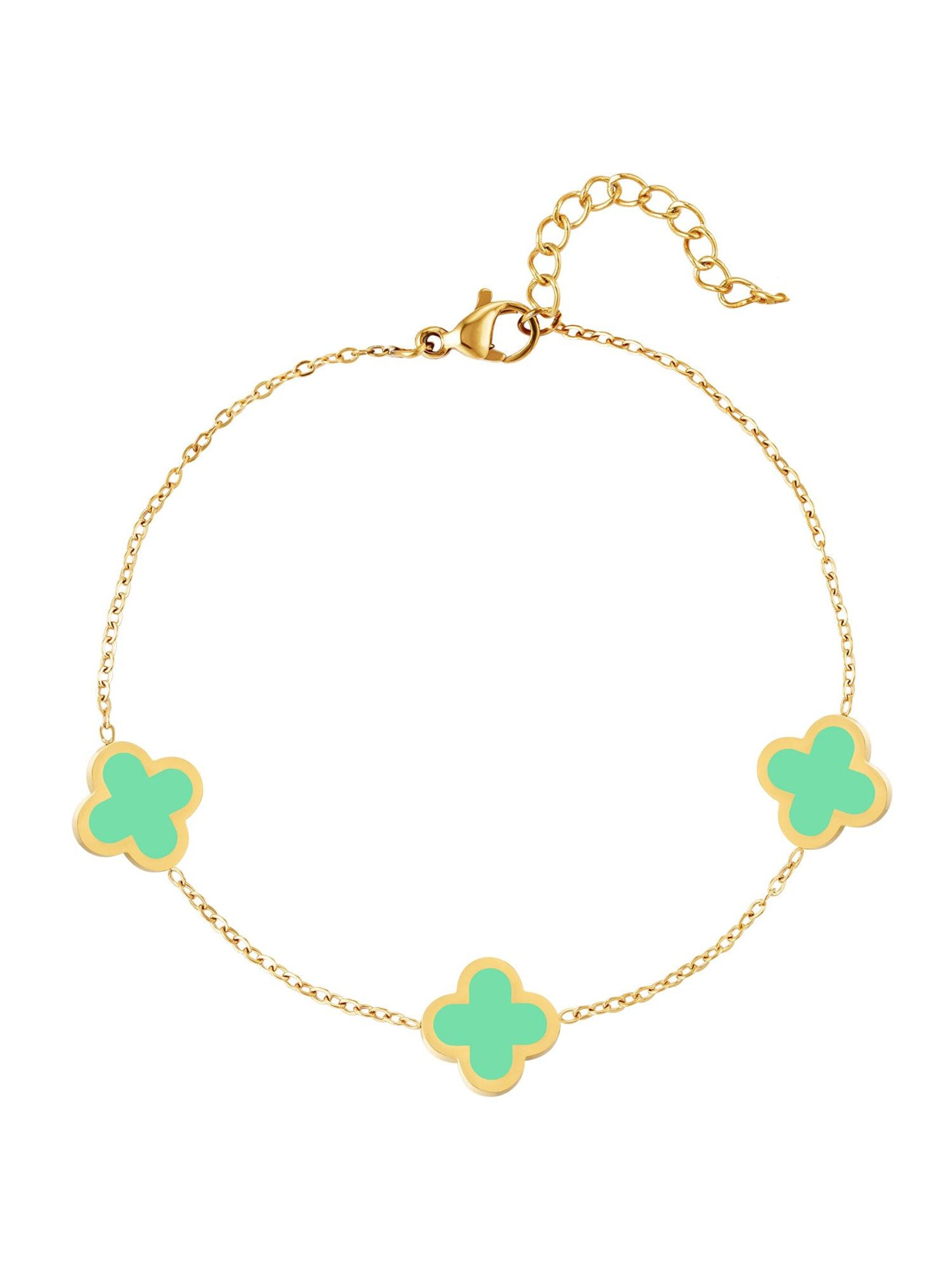 Bracelet 'SUMMER CLOVER' Cala Rose en vert : devant