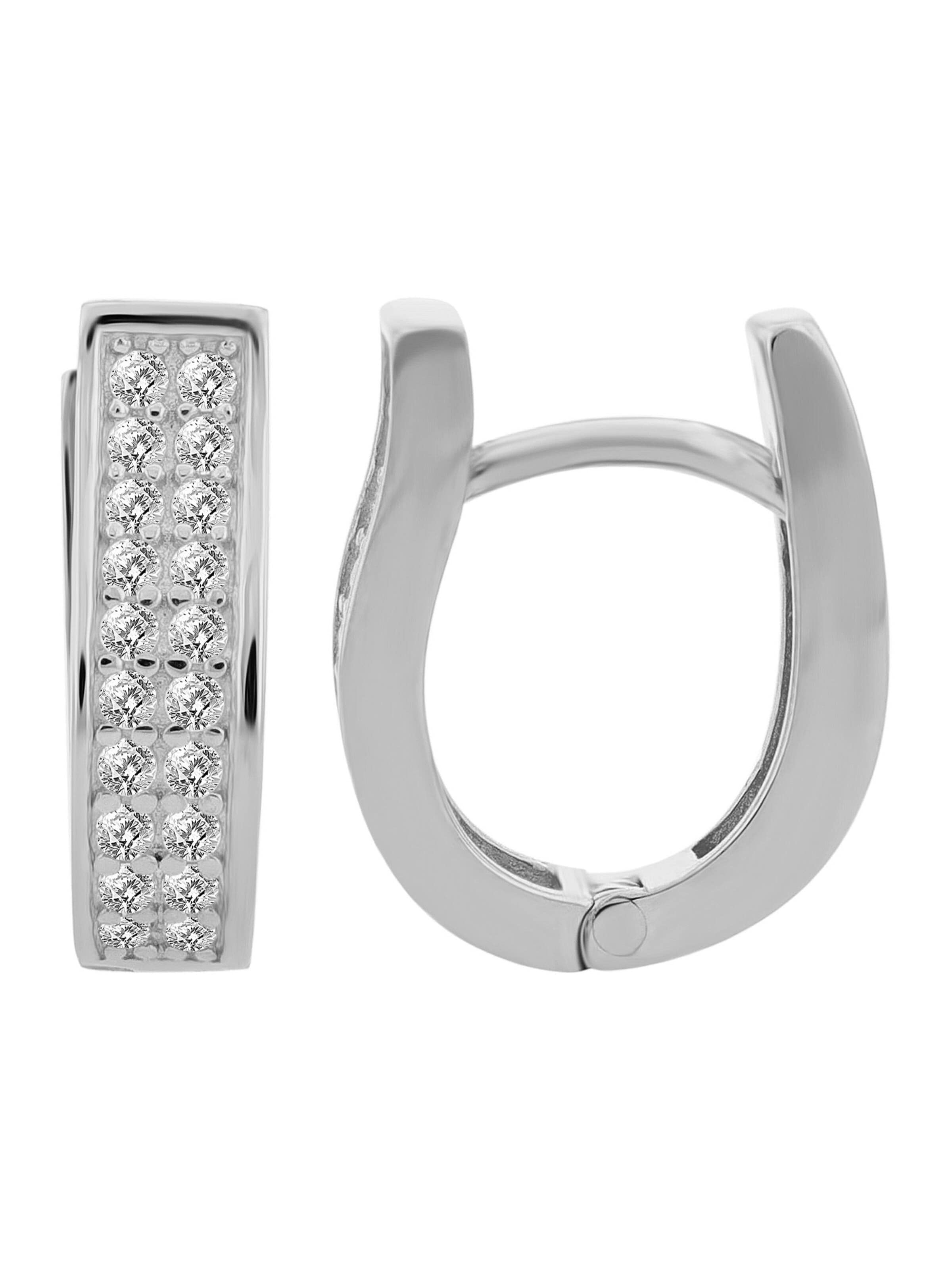 Akzent Earrings '"Yucca" aus 925 Sterlingsilber, rhodiniert, langlebig' in Silver