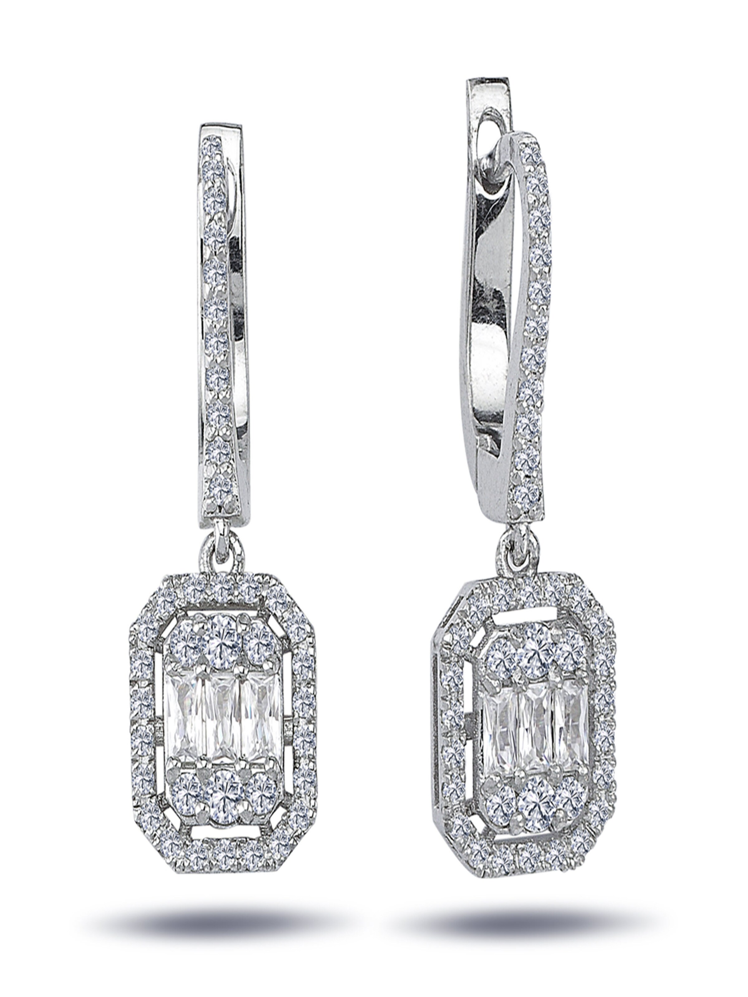 EinStein Diamant Earrings in Silver: front
