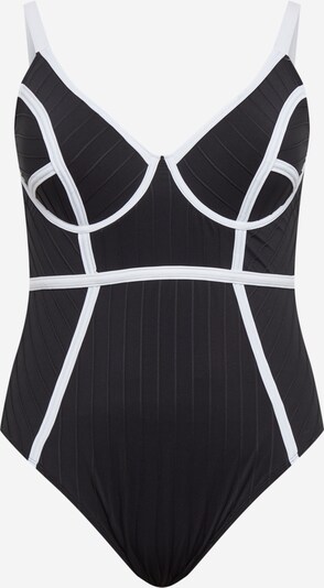 Costum de baie întreg River Island Plus pe negru / alb, Vizualizare produs