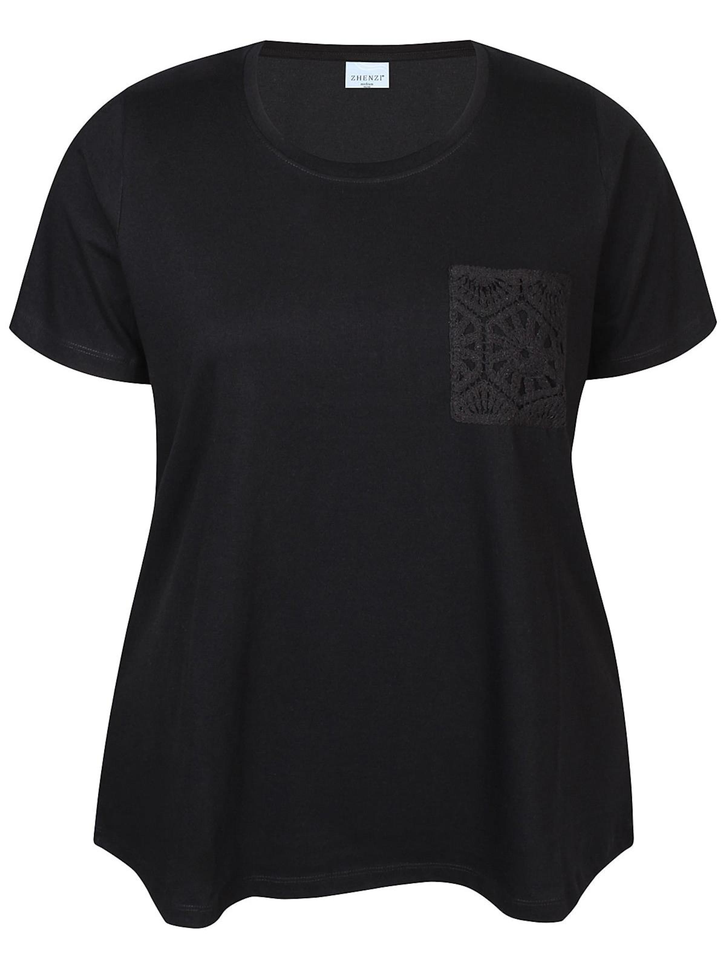 Zhenzi Shirt 'Carla' in Zwart: voorkant