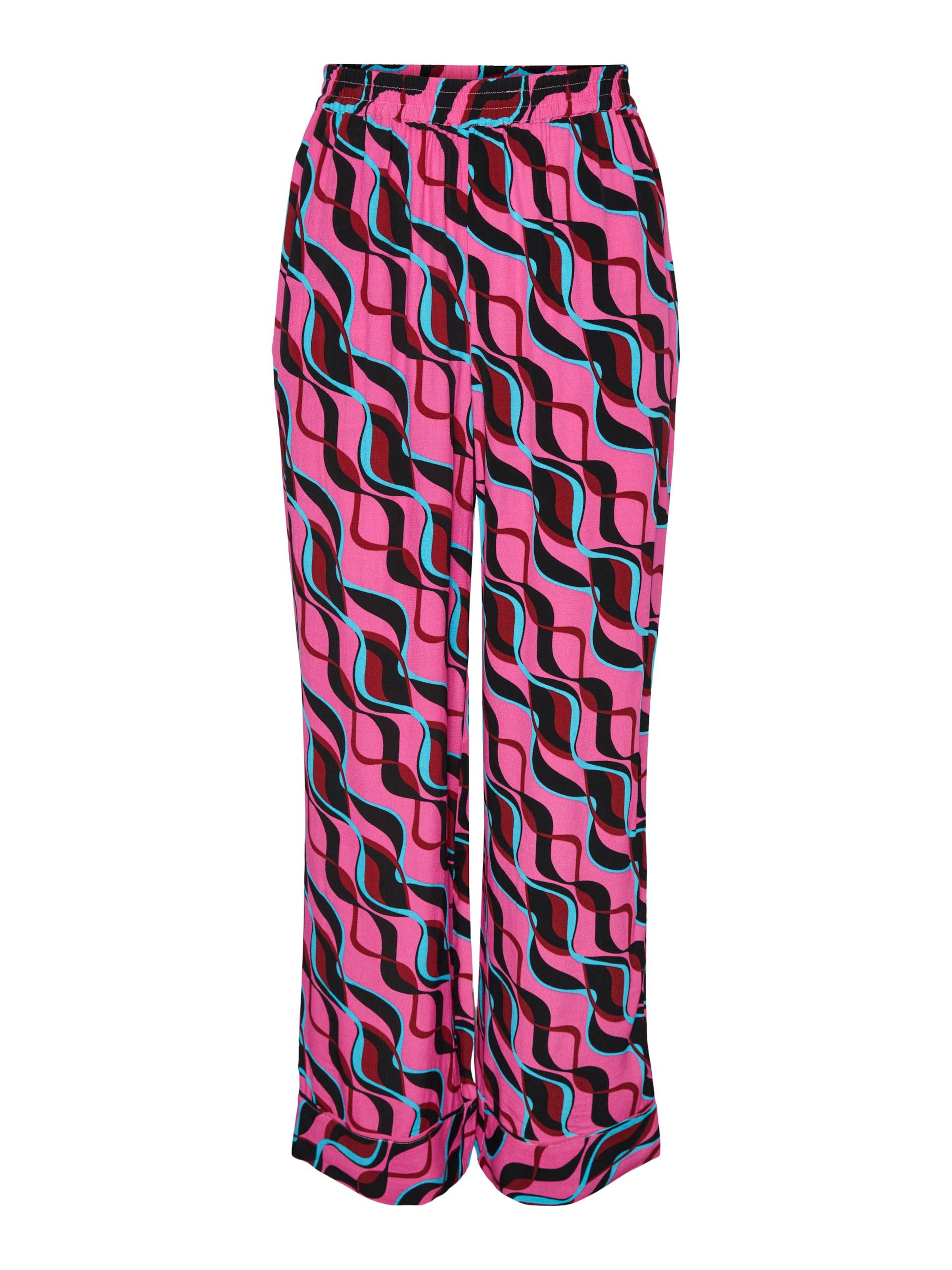 YAS Avar lõige Püksid 'Sippy', värv roosa: eest vaates