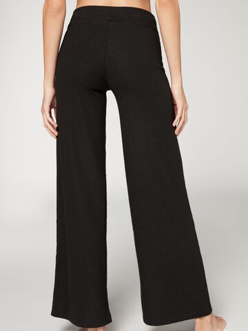 CALZEDONIA Wide leg Pants in Black