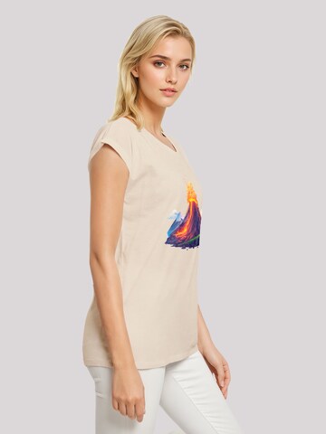 T-shirt 'Vulkanausbruch' F4NT4STIC en beige