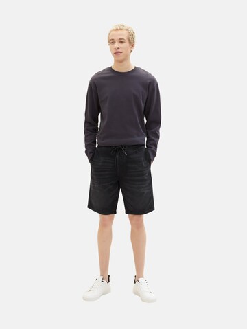 TOM TAILOR DENIM Regular Shorts in Schwarz