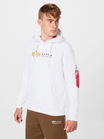 ALPHA INDUSTRIES Sweatshirt in Weiß: predná strana