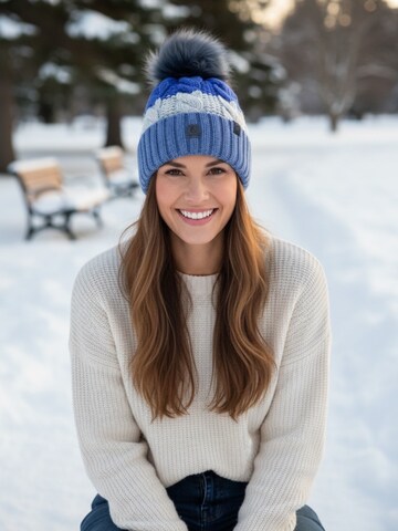 Kumixi Beanie 'Bommelmütze' in Blue