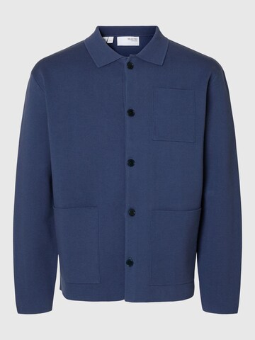 SELECTED HOMME Knit cardigan in Blue: front