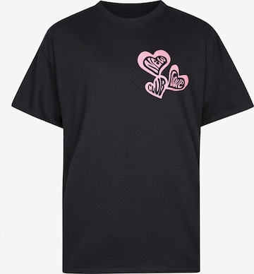New Love Club Shirt 'NLC HEARTS' in Zwart: voorkant