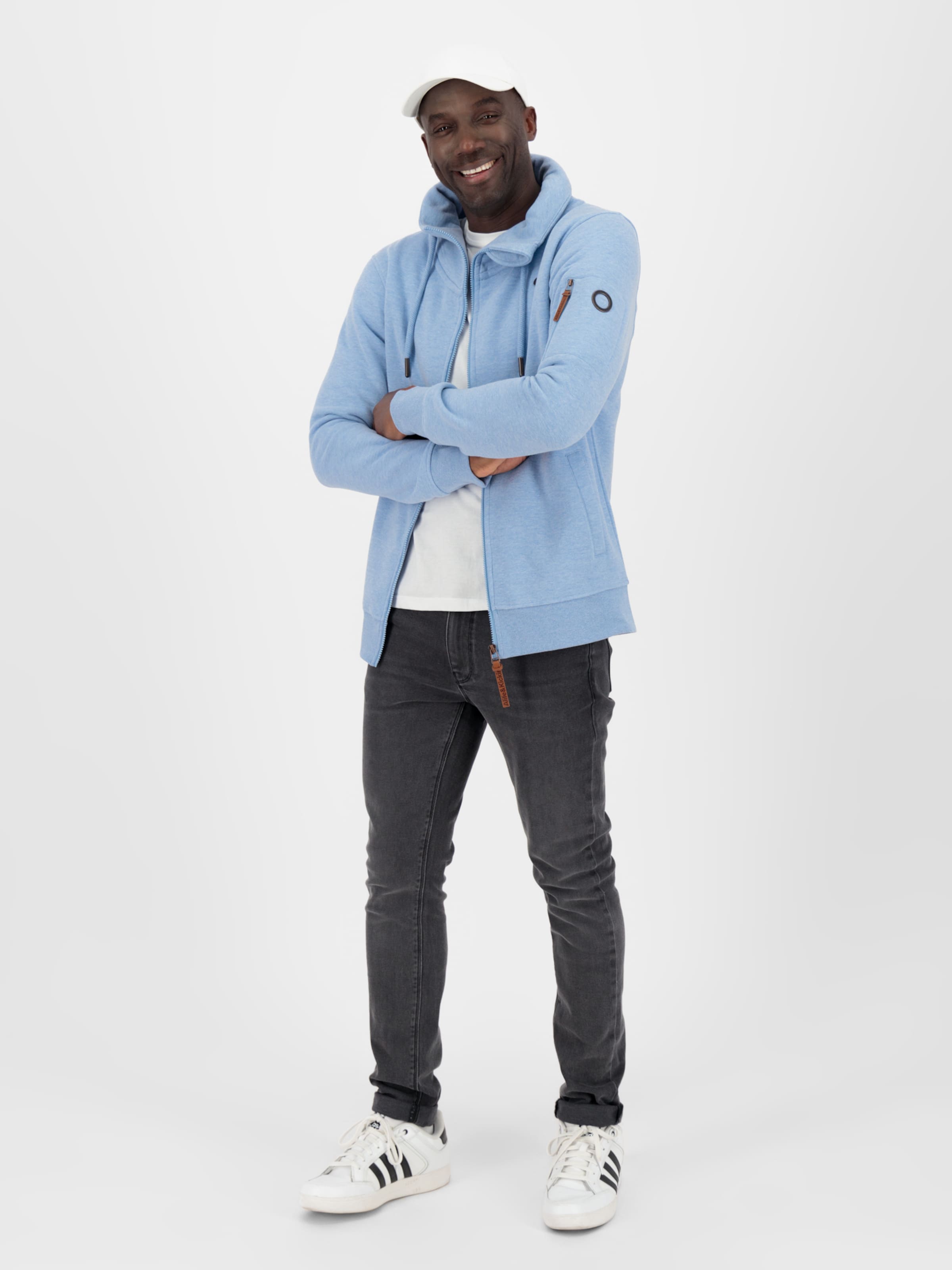 Alife and Kickin Zip Up Hoodie EliasAK in Light Blue ABOUT YOU