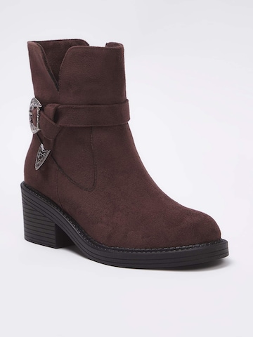 Trendyol Ботинки в Коричневый: спереди