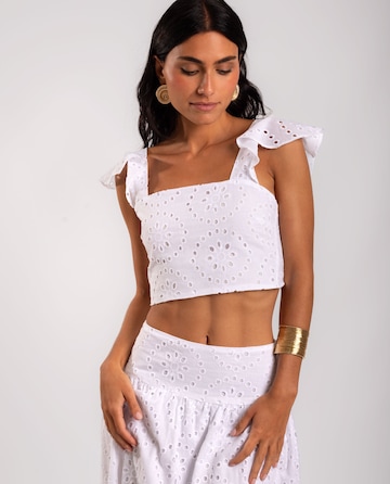 THE-ARE - Top en blanco: frente