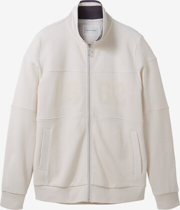 TOM TAILOR Sweat jacket in Beige: front