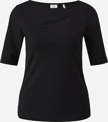 s.Oliver BLACK LABEL - Camiseta en negro: frente