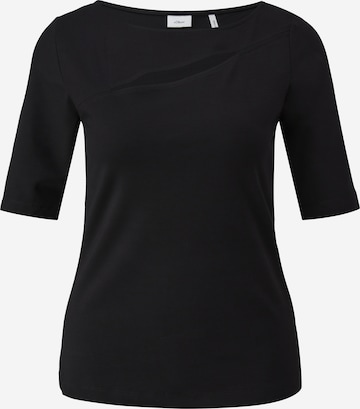 Tricou de la s.Oliver BLACK LABEL pe negru: față