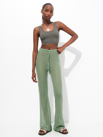 Pull&Bear Flared Pants in Green