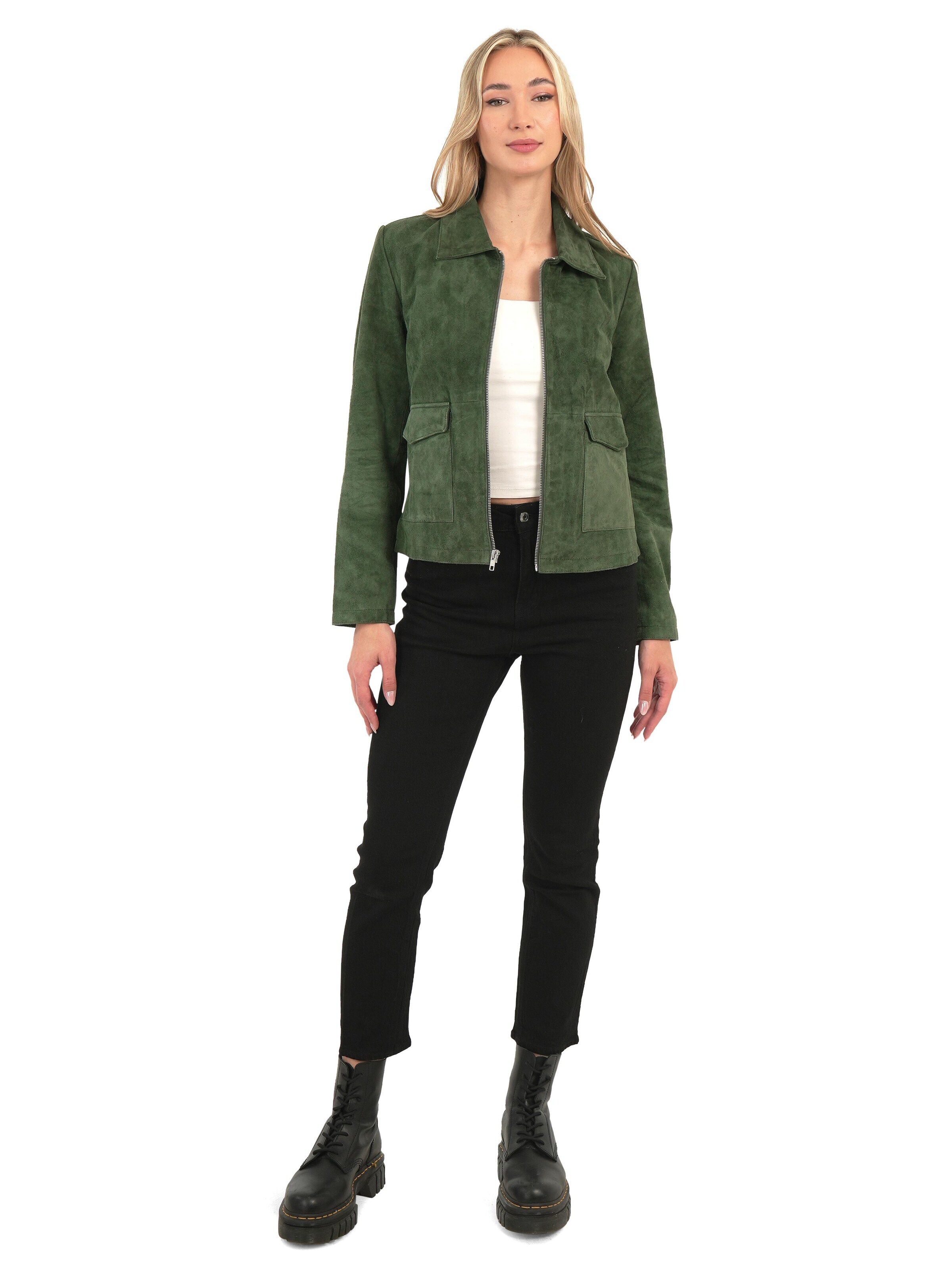Chic and Clicks - Chaqueta de entretiempo 'Terra Suede' en verde