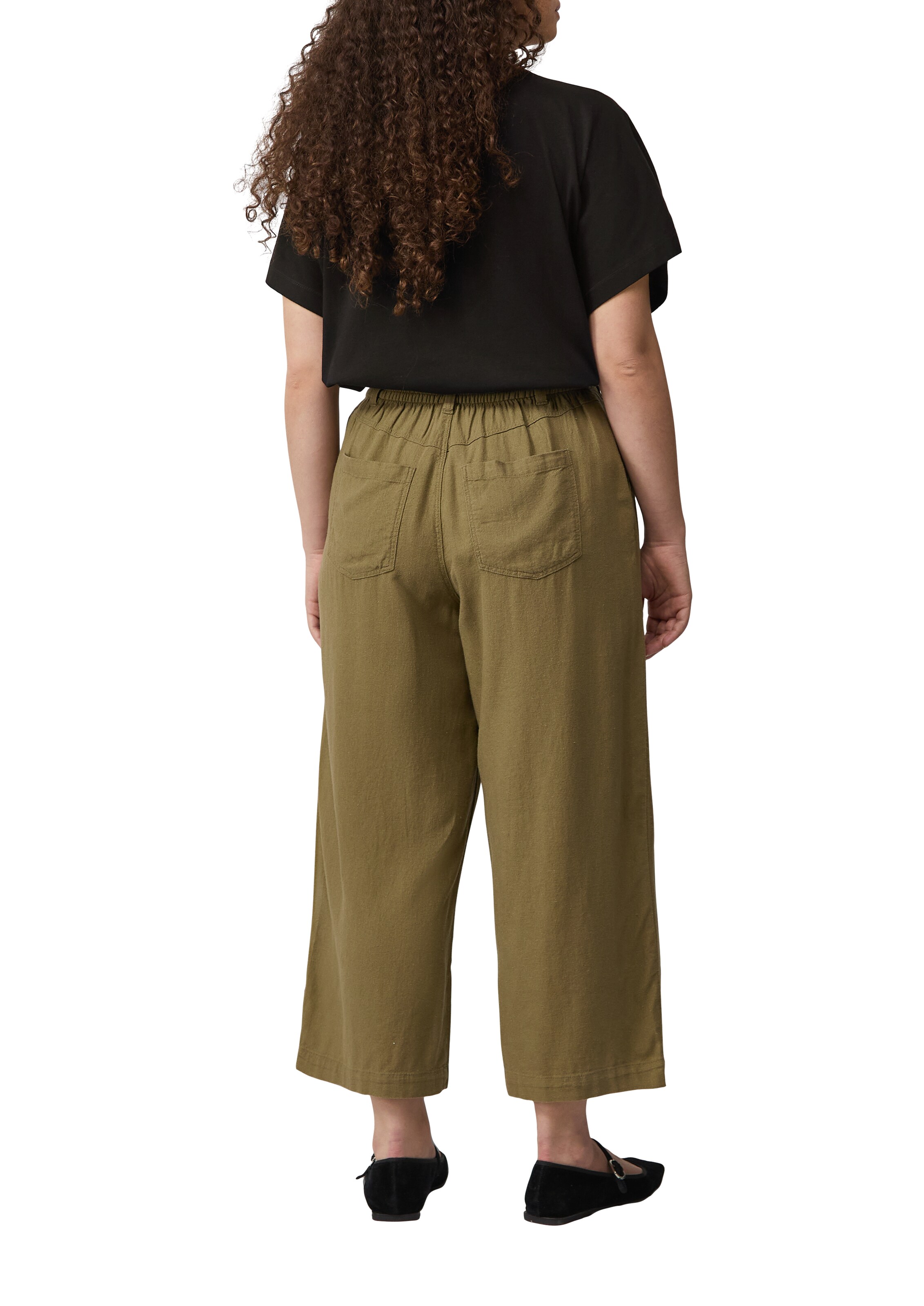 QS Wide Leg Hose in Grün