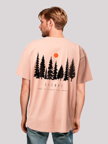 T-Shirt 'Escape Discover the World Forest' F4NT4STIC en beige