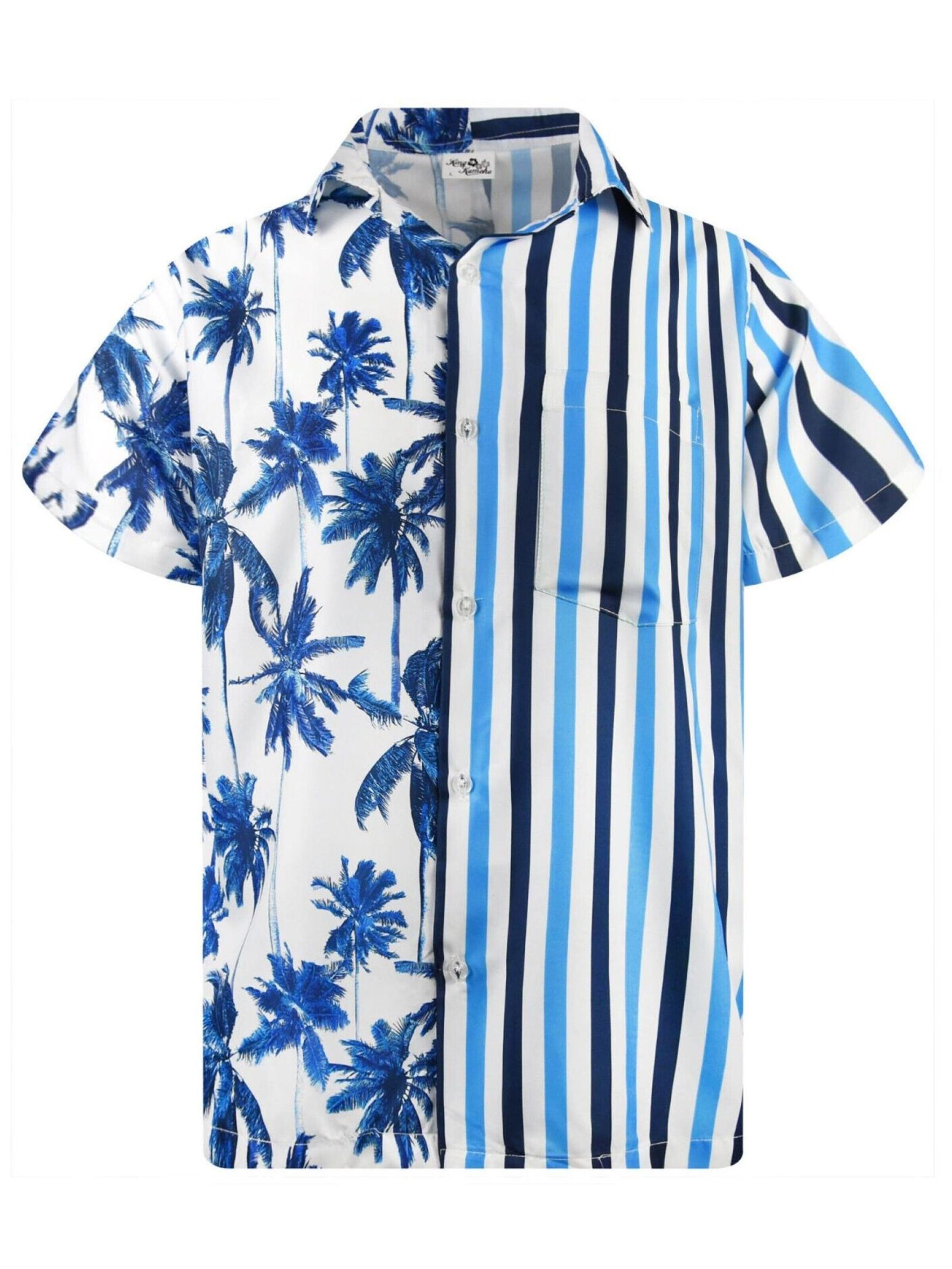 King Kameha Shirt 'Stripes' in Blauw: voorkant
